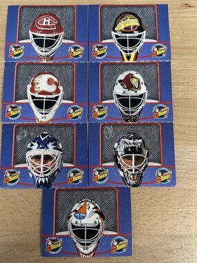 1996-97 Kellogg's Tony's Team Tiger Goalie Mask Complete Set (7) Canada Only